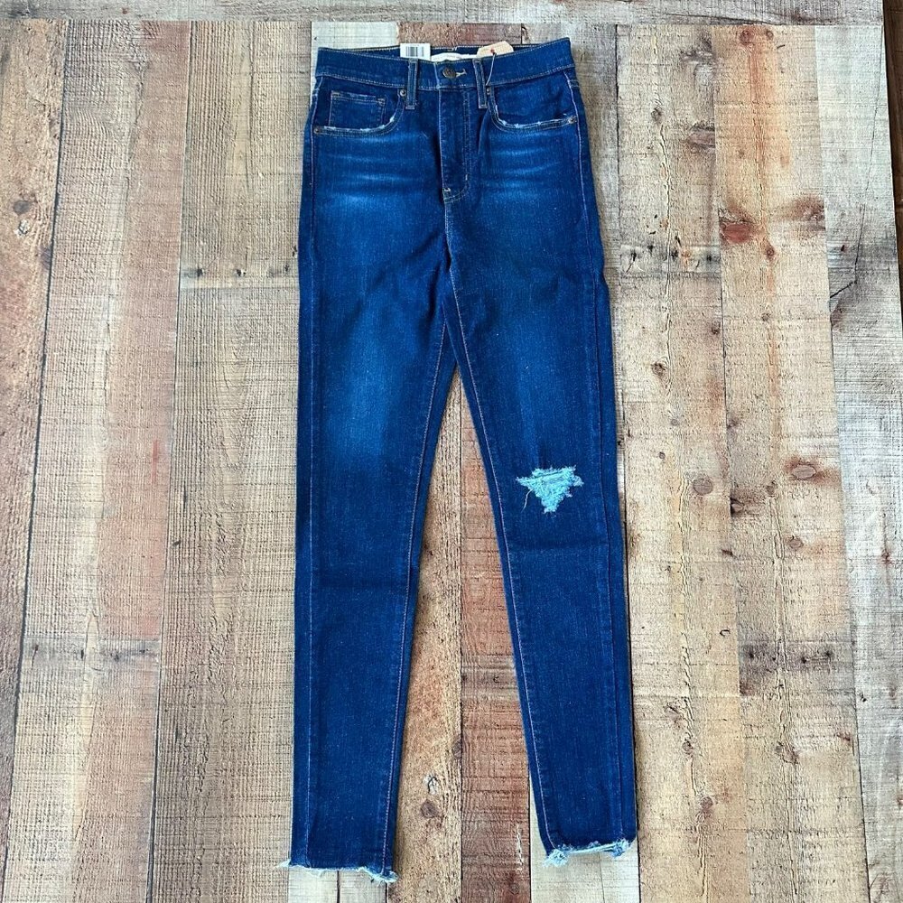 Levi Mile High Super Skinny distressed frayed denim jeans -27